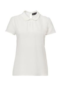 Hallhuber, Damen Bubikragen-Shirt, Wei&szlig;