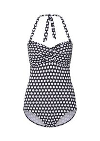 Esprit, Damen Badeanzug 'CROSBY BEACH', Schwarz / Weiß