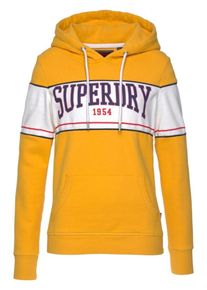 Superdry, Damen Sweatshirt 'Mock App', Marine / Goldgelb / Rot / Wei&szlig;