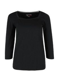 s.Oliver RED LABEL, Damen Langarmshirt 'Slub Yarn', Schwarz