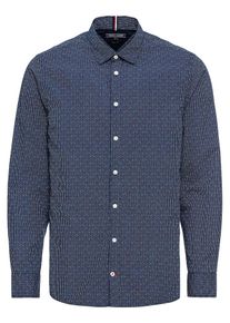 Tommy Hilfiger, Herren Hemd 'GEO PRINTED SHIRT', Dunkelblau / Weiß