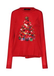 Véro Moda VERO MODA, Damen Pullover 'VMCHRISTMAS TREE LS O-NECK BLOUSE NVL', Rot