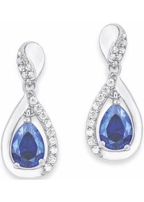 Amor, Damen Ohrstecker 'Tropfen', Royalblau / Silber