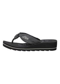 s.Oliver RED LABEL, Damen Zehentrennersandale, Schwarz