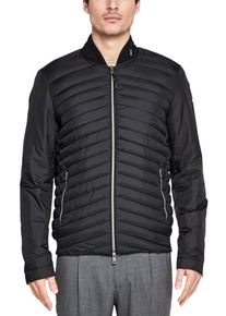 s.Oliver BLACK LABEL, Herren Steppjacke mit glänzenden Zippern, Schwarz
