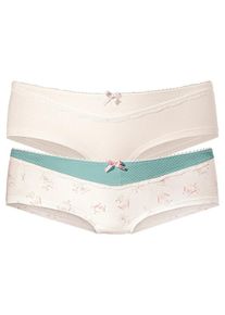 Petite Fleur, Damen Panty (2 St&uuml;ck), Creme / Mint / Rosa / Wollwei&szlig;