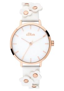 s.Oliver, Damen Uhr 'SO-3699-LQ', Gold / Weiß