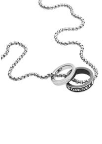 Diesel, Herren Kette 'Double Pendant, DX1168040', Schwarz / Silber