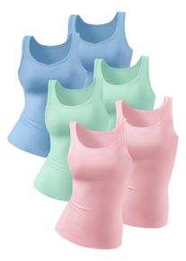 Petite Fleur, Damen Hemd (6 Stck.), Pastellblau / Pastellgr&uuml;n / Pastellpink