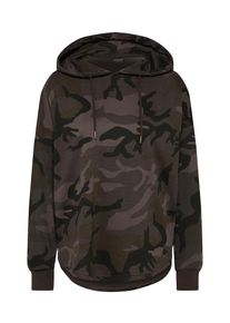 Urban Classics, Damen Hoody, Dunkelbraun / Grün