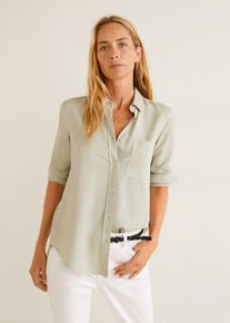 Mango, Damen Bluse, Pastellgrün