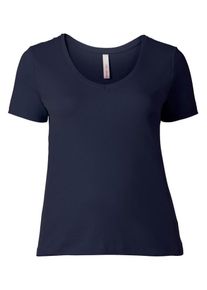 sheego Basic, Damen Basic T-Shirt, Marine