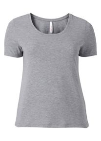 sheego Basic, Damen T-Shirt, Hellgrau