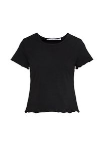 Mel Ivy, Damen T Shirt ' Crinkle Hems', Schwarz