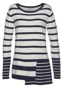 Boysen's BOYSEN'S, Damen Strickpullover, Nachtblau / Naturwei&szlig;