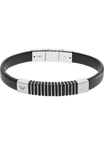 Emporio Armani, Herren Armband, Schwarz / Silber