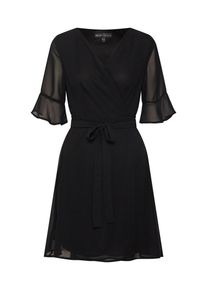 Mela London, Damen Kleid 'SHEER SLEEVE WRAP DRESS', Schwarz