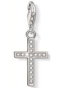 Thomas Sabo, Damen Charm-Einhänger 'Kreuz, 0049-051-14', Silber / Weiß