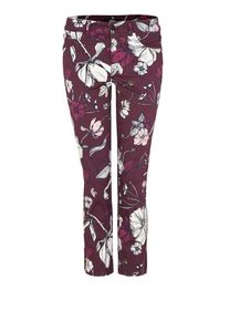 s.Oliver BLACK LABEL, Damen Hose 'Sienna', Dunkelpink / Merlot / Weiß