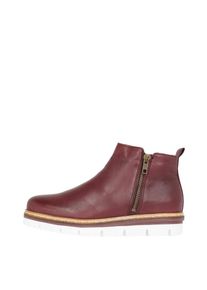 Bianco, Damen Rei&szlig;verschluss-Split-Stiefel, Rot / Rostrot