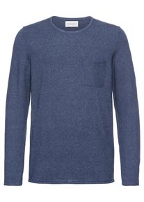 Nowadays, Herren Strickpullover 'twisted cotton', Dunkelblau