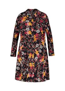 Ulla Popken, Damen Hemdblusenkleid, Braun / Gold / Mischfarben