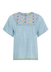name it, Mädchen Blustickerei Bluse, Blau