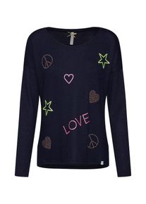 Key Largo, Damen Pullover 'WLS HAPPY round', Navy / Mischfarben