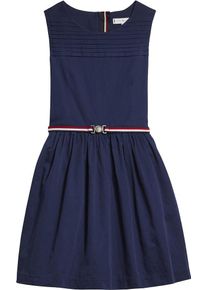 Tommy Hilfiger, Mädchen Kleid 'SIGNATURE PLEATS', Navy / Rot / Weiß