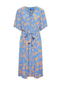 Véro Moda VERO MODA, Damen Knöchellanges Blusenkleid, Rauchblau / Apricot