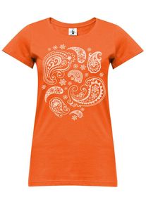 YOGISTAR.COM, Damen Yoga-t-shirt 'paisley', Orange
