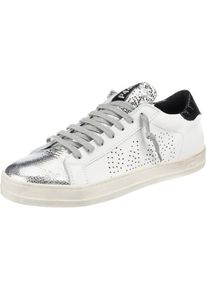 P448, Damen Sneakers, Schwarz / Silber / Wei&szlig;