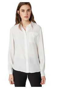 Calvin Klein, Damen Bluse 'LIGHT VISCOSE PKT BLOUSE LS', Weiß
