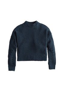 Hollister, Damen Pullover 'MATTE CHENILLE MOCK NECK', Navy