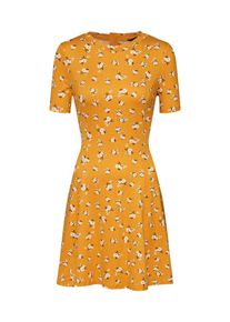 New Look, Damen Kleid '20.04 WW PRINT S/TCH SEAM F+F SSLV P161', Gelb