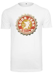 Mister Tee, Herren Tee 'Tom & Jerry Soda', Orange / Wei&szlig;