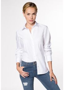 Eterna, Damen Langarm Bluse 'COMFORT FIT', Weiß