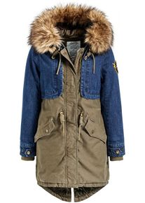 Khujo, Damen Mantel 'UMARA2 PATCHED PADDED', Blue Denim / Khaki