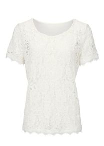 Heine, Damen Spitzenshirt, Offwhite