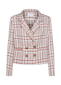 Vila, Damen Blazer 'ALMA', Hellblau / Blutrot / Wei&szlig;