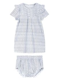 name it, Mädchen Multipack Shorts und Kleid, Hellblau / Naturweiß