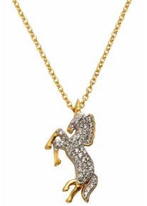 Firetti, Damen Kette mit Anhänger 'Einhorn', Gold / Transparent