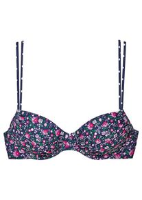Buffalo, Damen Bikini-Top 'Evi', Navy / Pink / Weiß