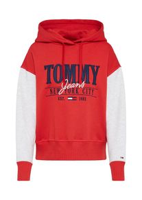 Tommy Jeans, Damen Hoodie 'TJW CROPPED LOGO HOODIE', Creme / Dunkelblau / Rot