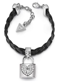 Guess, Damen Armband 'Heart Lock', Silber