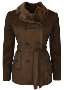 Roosevelt, Damen Kurzmantel mit abnehmbarem Gürtel, Braun