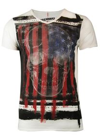 Trueprodigy, Herren T-Shirt 'United Skulls', Rot / Schwarz / Weiß