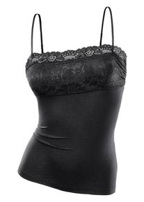 Lascana, Damen Spaghettitop, Schwarz