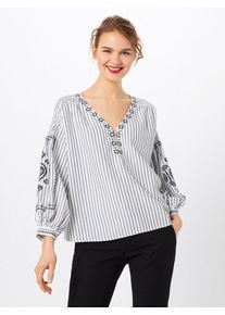 Funky Buddha, Damen Bluse, Blau / Wei&szlig;