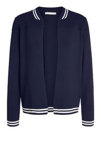 Oui, Damen Strickjacke, Nachtblau / Wei&szlig;